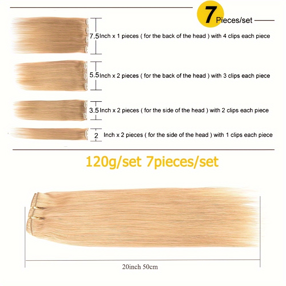 27 Honey Blonde Clip In Human Hair Extensions Full Head Set