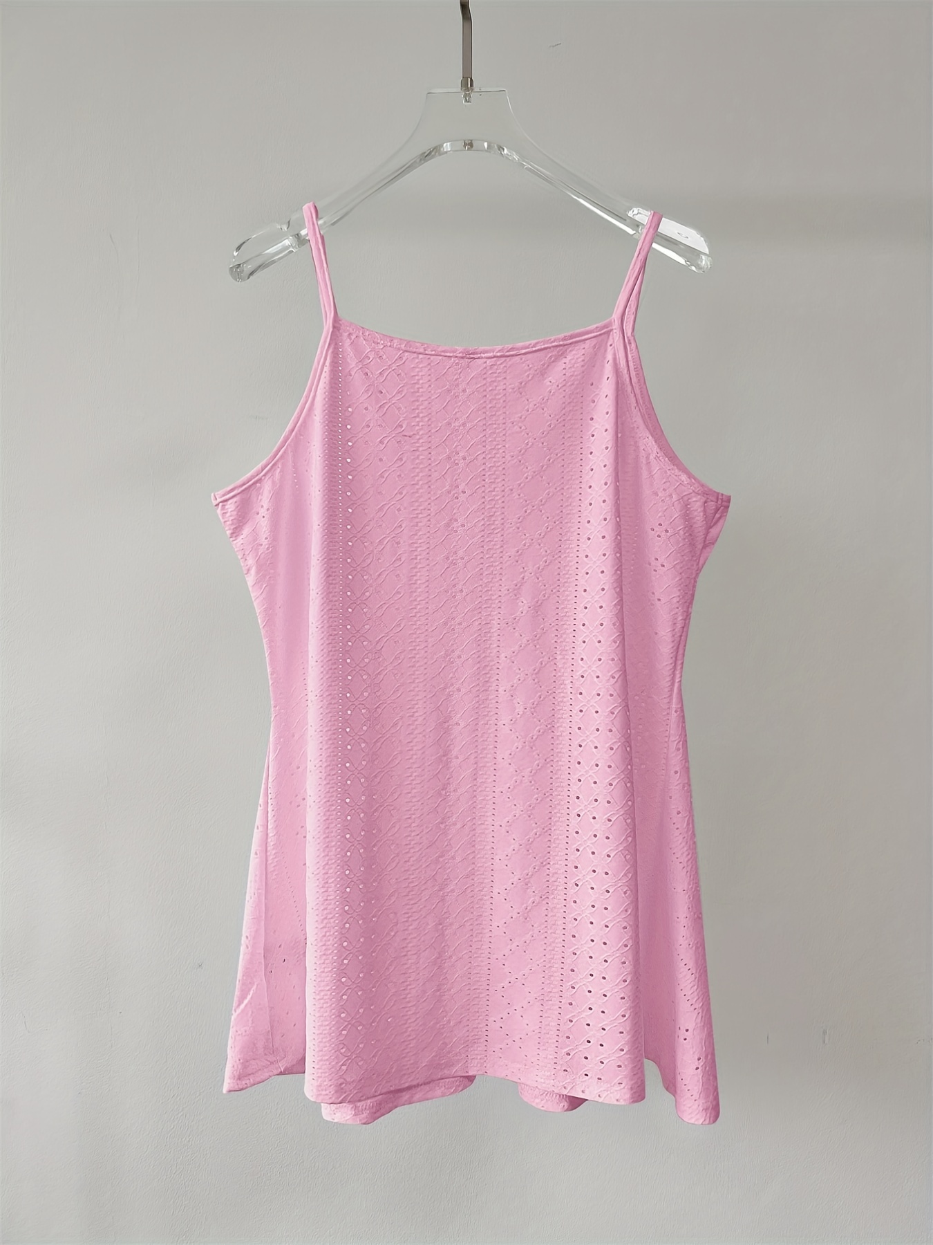 Eyelet Spaghetti Strap Cami Top Summer Women's Clothing