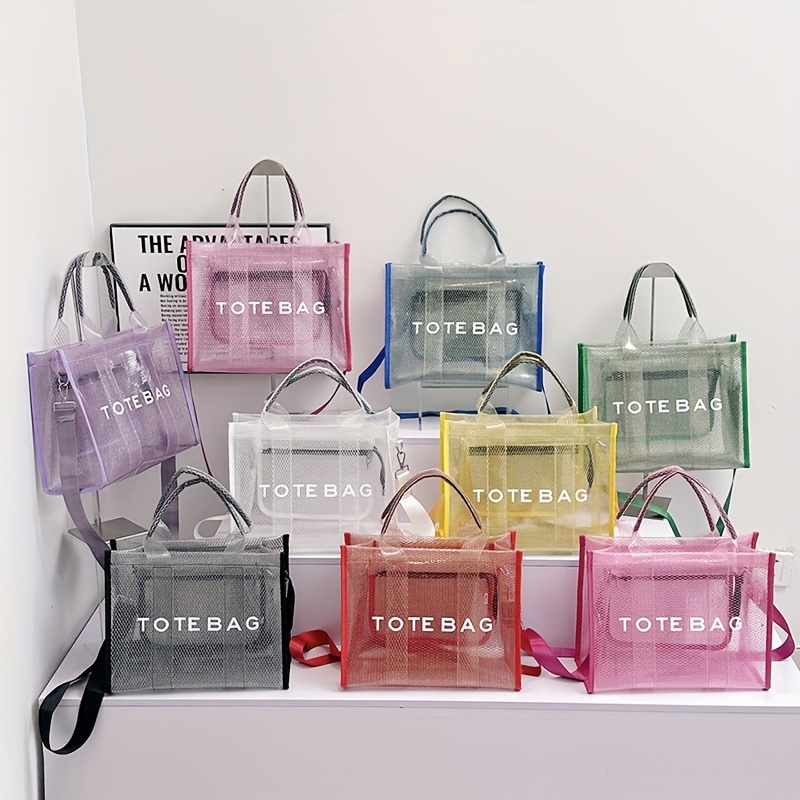 Women PVC Clear Top Handle Crossbody Bag Mini Shoulder Purse Tote Bag Dupe  Pouch