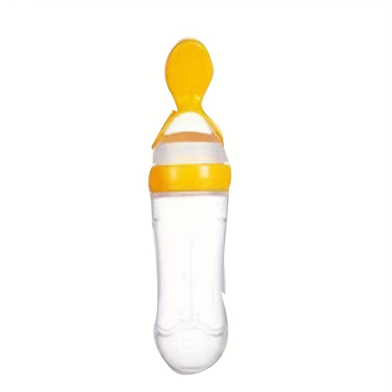 Teether Baby Feeding Set Silicone Feeding Bottle With Spoon - Temu