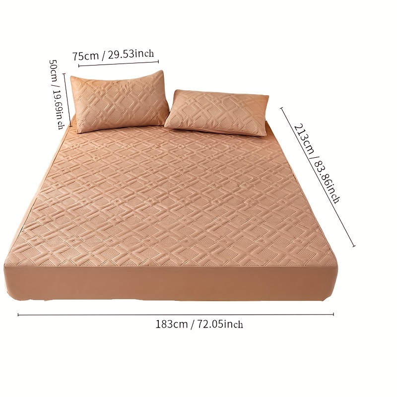 Sandwich Waterproof Fitted Sheet Solid Color Minimalist Temu New Zealand