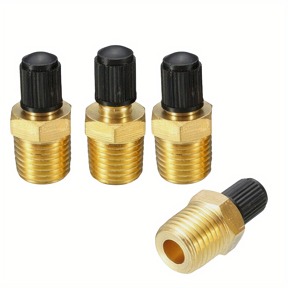TEMU 4 Stk. 1/4" NPT MPT Messing Luftkompressor-Behälter-Füllventil Schrader-Füllventil