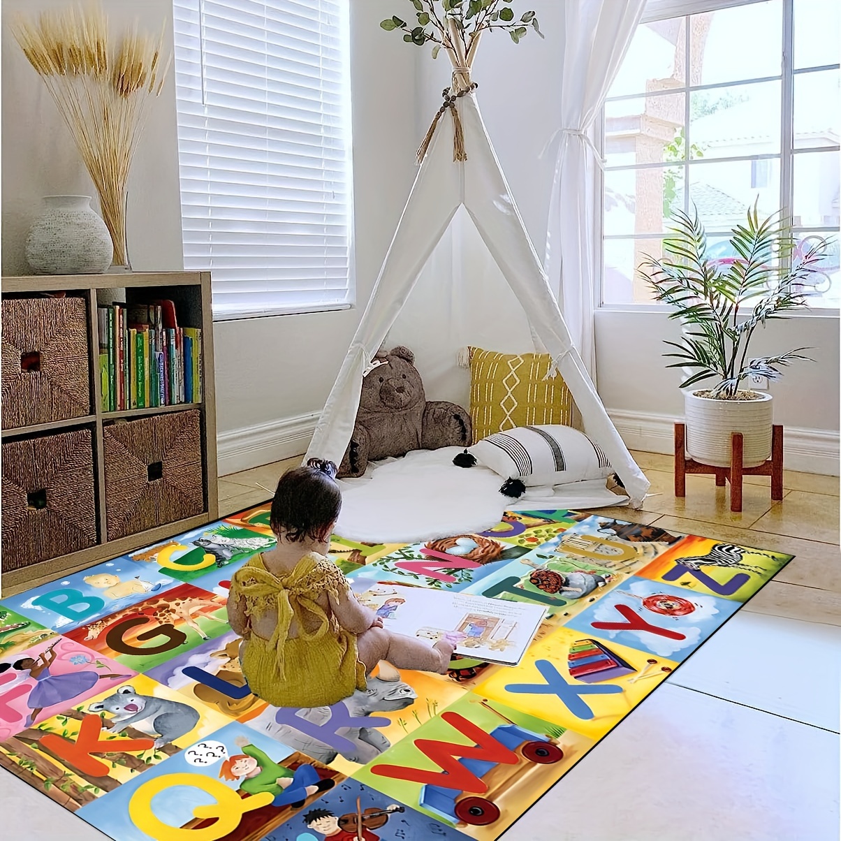 Alfombra de juego para bebés, alfombra de juegos para niños, alfombra de  juegos para niños pequeños, colección ABC, números, animales, alfombra de