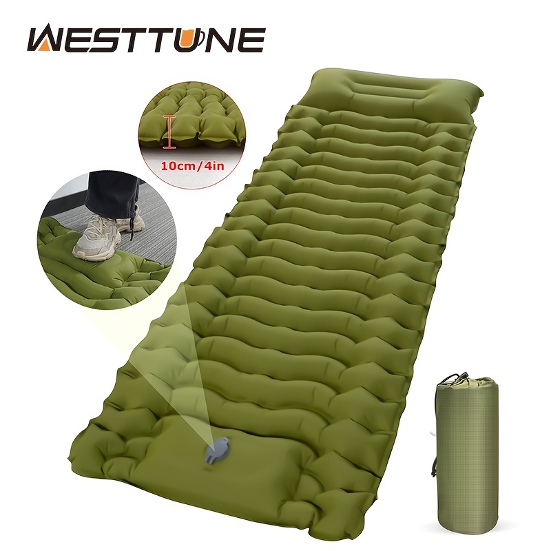 Colchoneta de dormir para camping, alfombra de campamento patentada,  ultraligera, el mejor colchón de aire inflable compacto para adultos y  niños