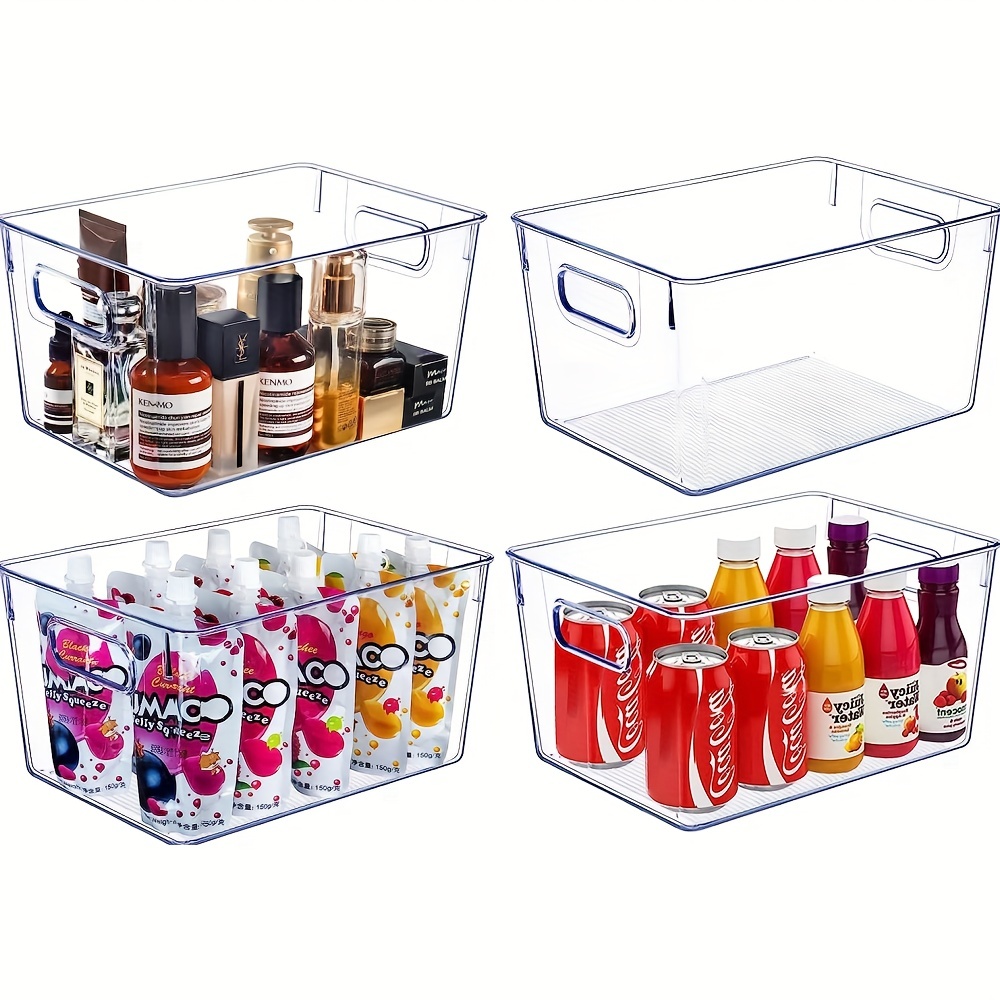 Plastic Kitchen Pantry Cabinet Clear Organizing Bins With - Temu