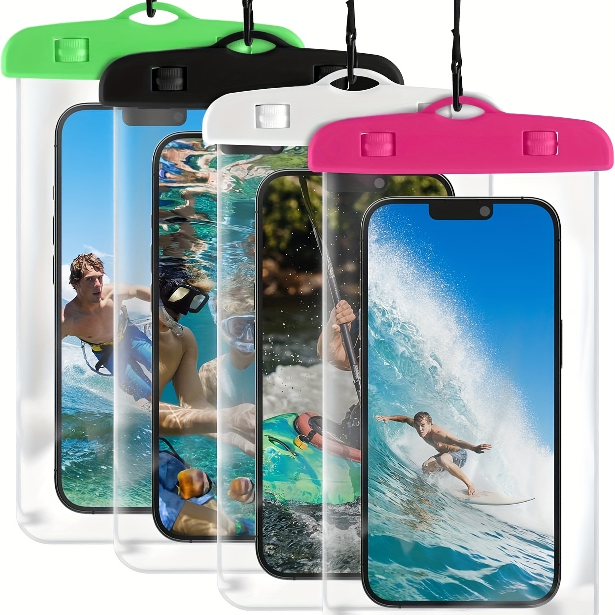 Paquete de 2 fundas impermeables para teléfono flotantes, color rosa y  morado, funda impermeable para teléfono celular, resistente al agua, bolsa  para