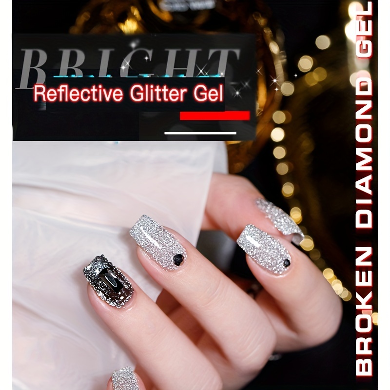 Reflective Glitter Gel Nail Polish Sparkling Nail Gel Nail - Temu