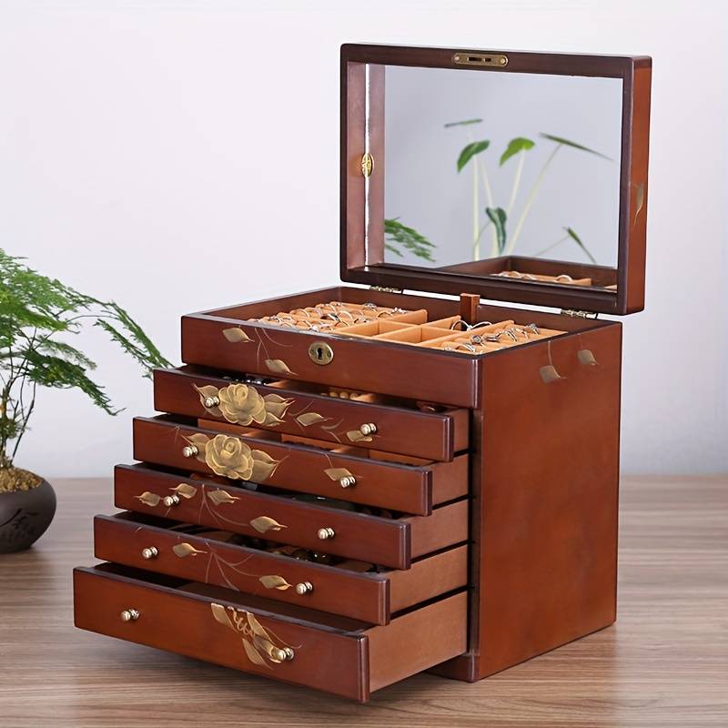 Ciieeo Scatola In Legno Per Gioielli In Stile Vintage Per Caramelle Per Orecchini E Anelli Accessorio Per Foto E Decorazione Della Scrivania