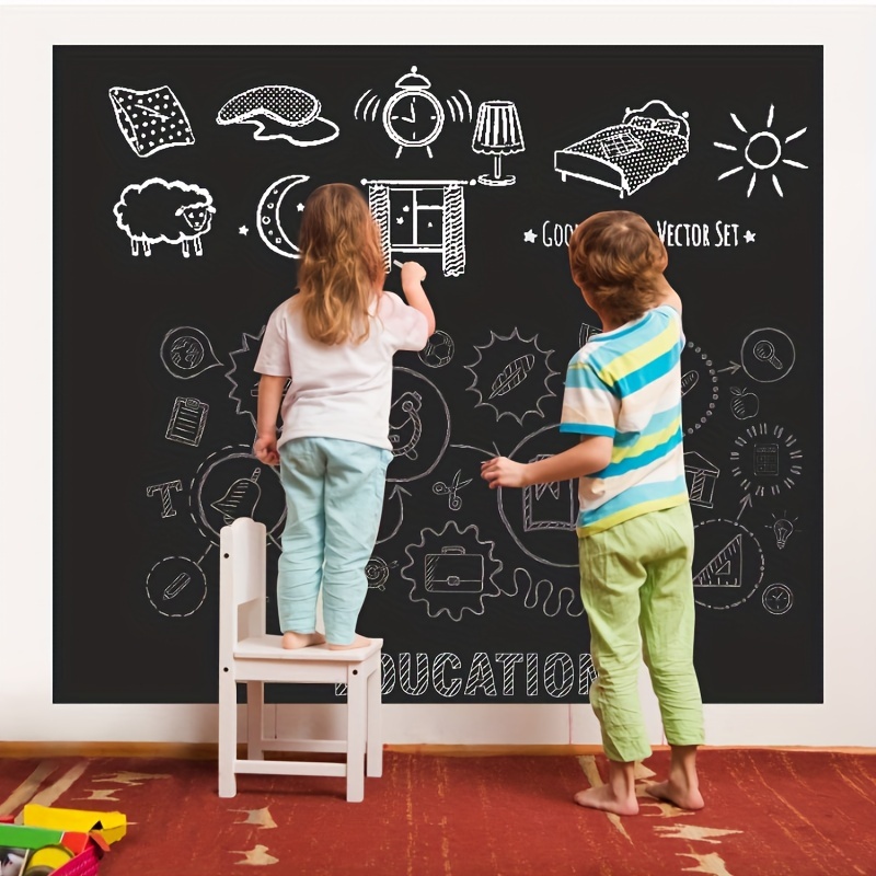17.7*78.7in/17.7*118.11in Static Whiteboard Wall Sticker, Removable Without  Damaging Walls, Graffiti Drawing Board Whiteboard Writing Board, Whiteboar