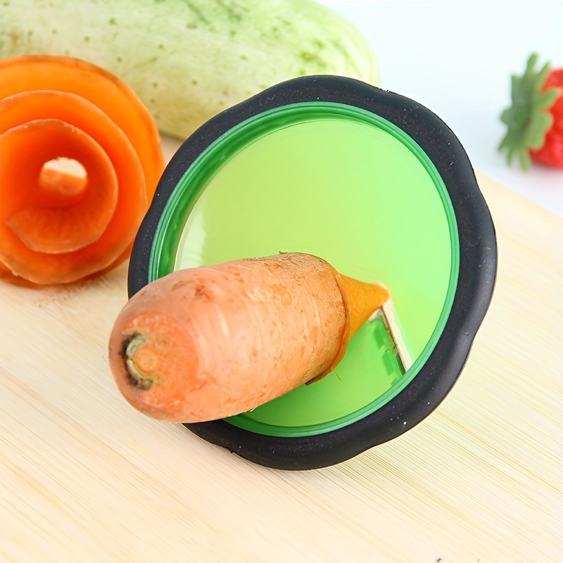 (Flower Slicer) - Easy Carrot Cucumber Spiral Curler Sharpener Crinkle Cutter Stainless Steel Carrot Flower Salad Decorating Maker Peeler for Fruits A