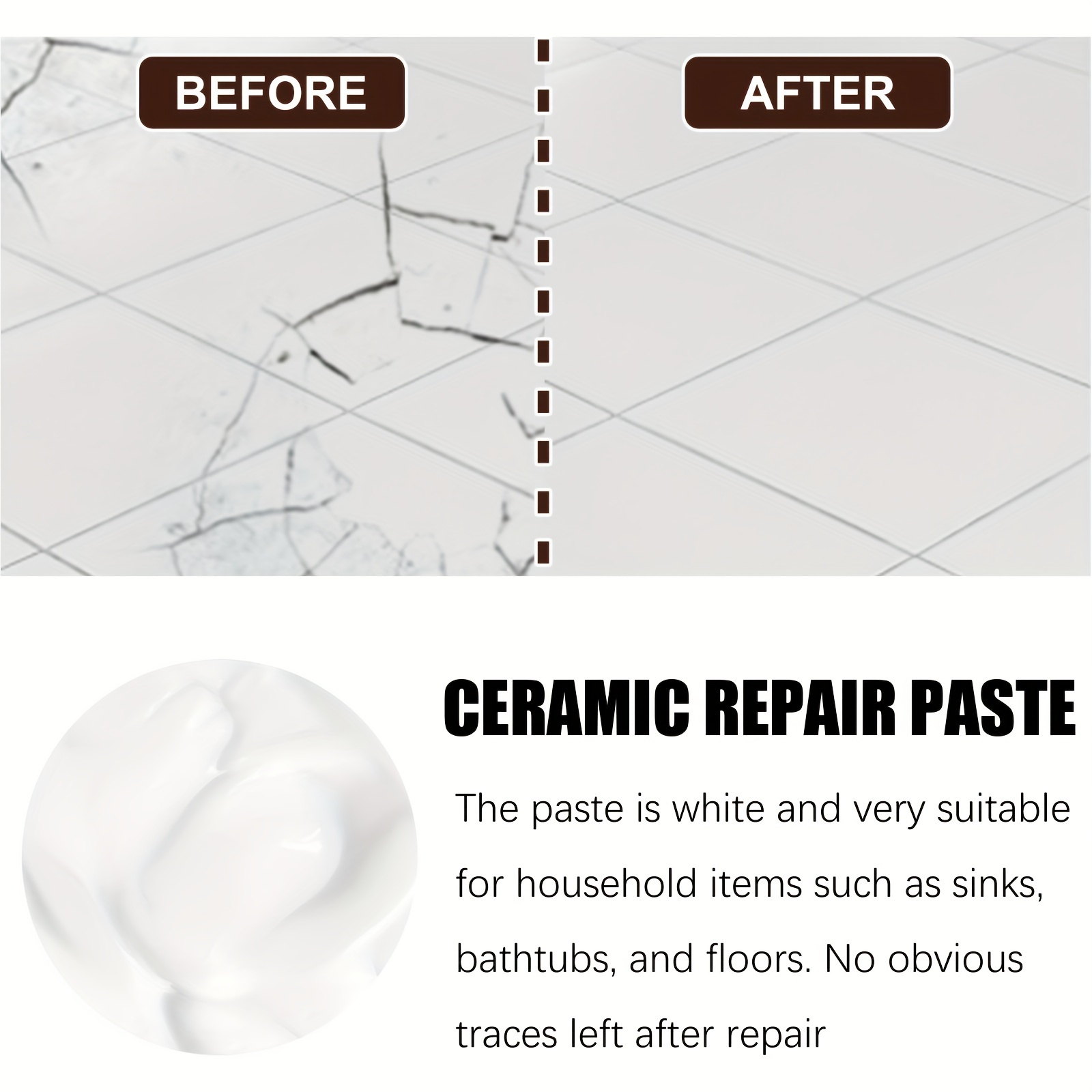 Ceramic Repair Paste Tub Tile And Shower Porcelain Repair Kit For