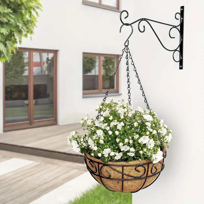 Metal Hanging Planter Basket With Coconut Fiber Liner Chain - Temu