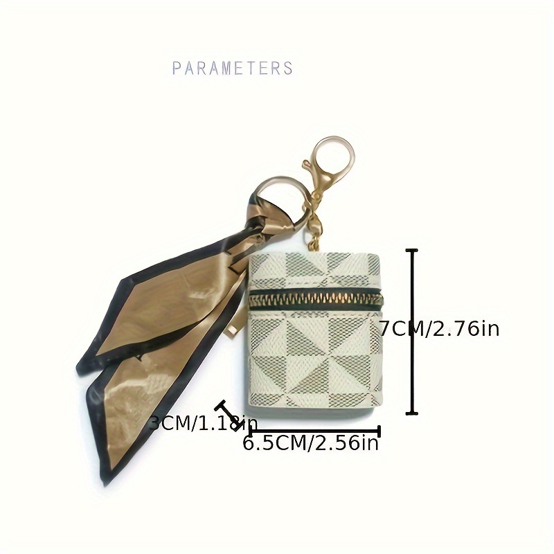 Mini Geometric Print Key Bag, Vintage Lipstick Storage Bag, Retro