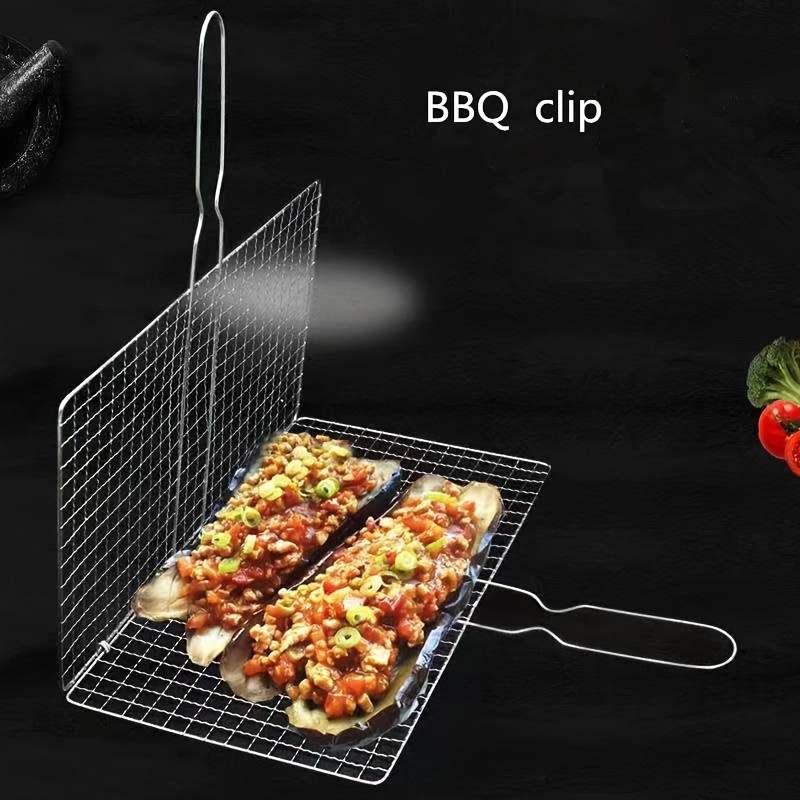 Barbecue Grilling Fish Clip BBQ Grill Basket Fish Clip Net Wodd