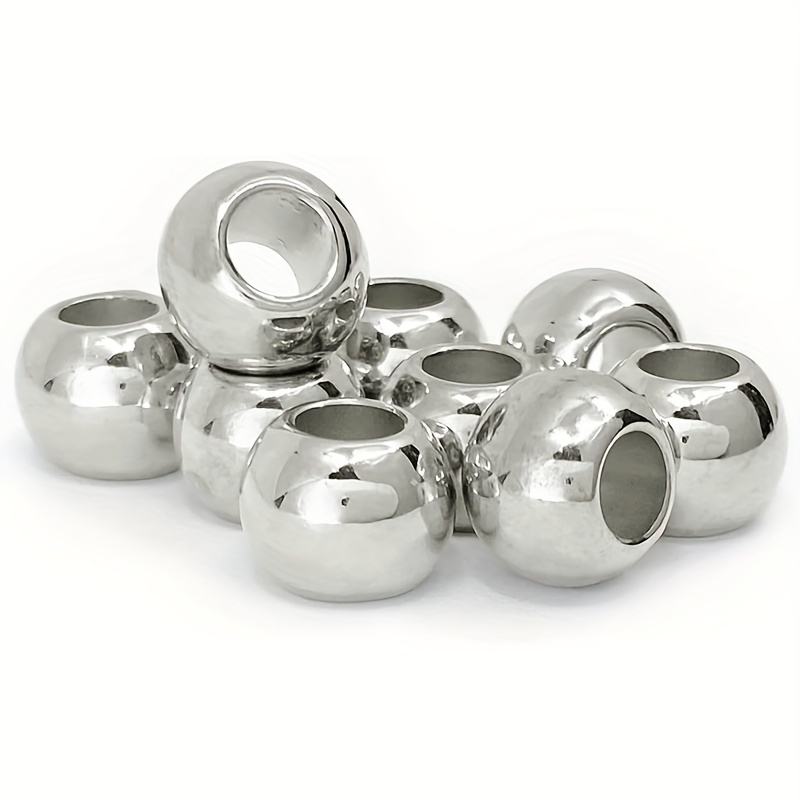 Aluminum Beads Bulk For Jewelry Making Multi Metal Beads Large Hole 50 pcs  15mm