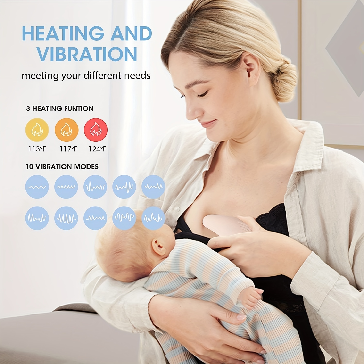 Lactation Massager With 3 Modes Of Heat And 10 Modes Of Vibration Warming Breast  Massager Breastfeeding For Clogged Duct Mastitis Engorgement Relief Improve  Milk Flow Pumping, Find Great Deals Now