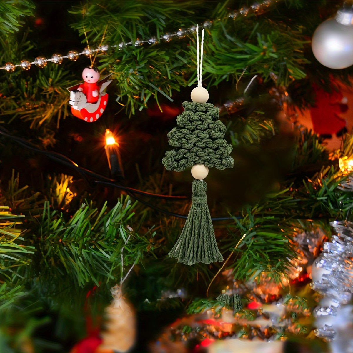 Wooden Christmas Ornaments Hanging Christmas Tree - Temu