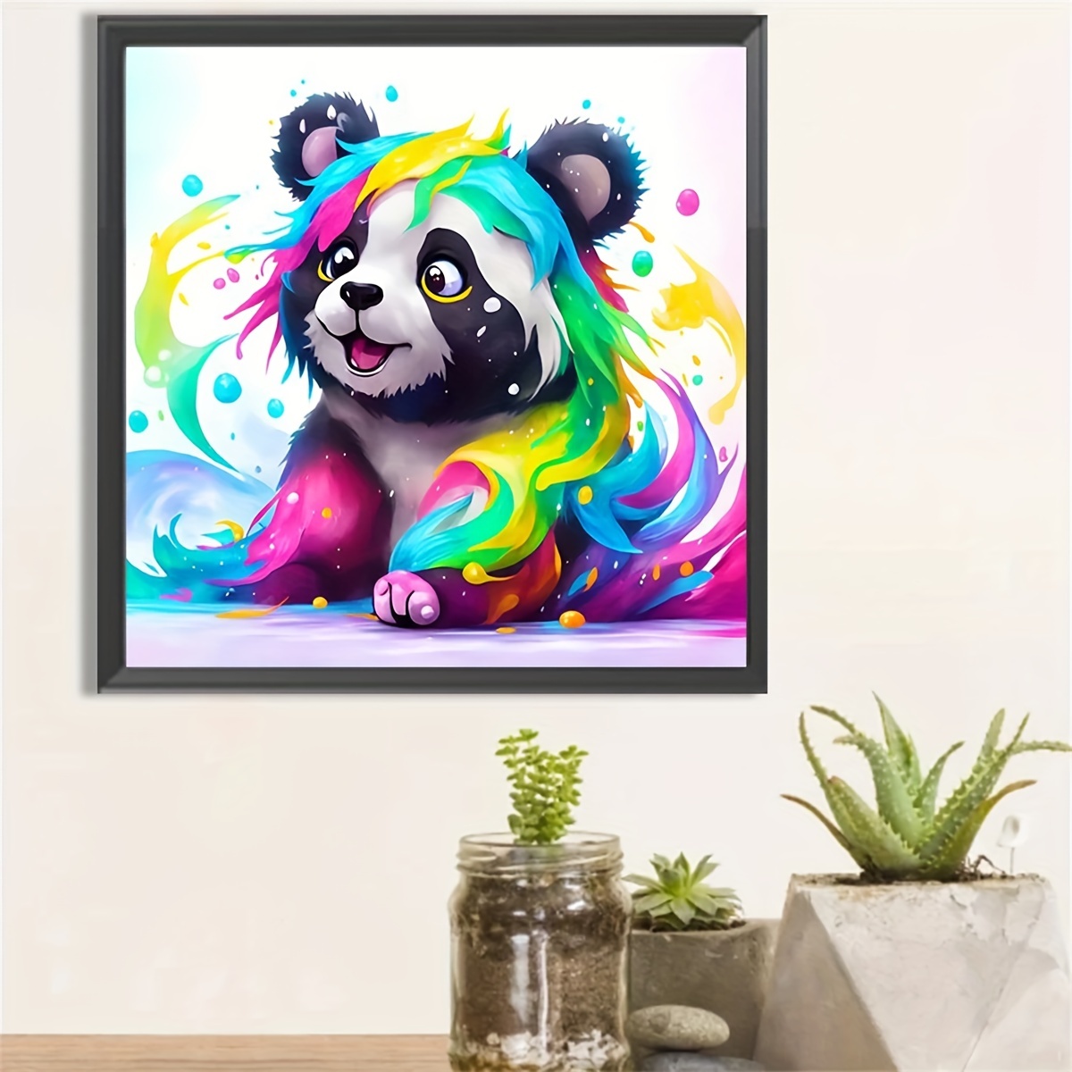 5D Diamond Painting Abstract Colorful Panda Kit