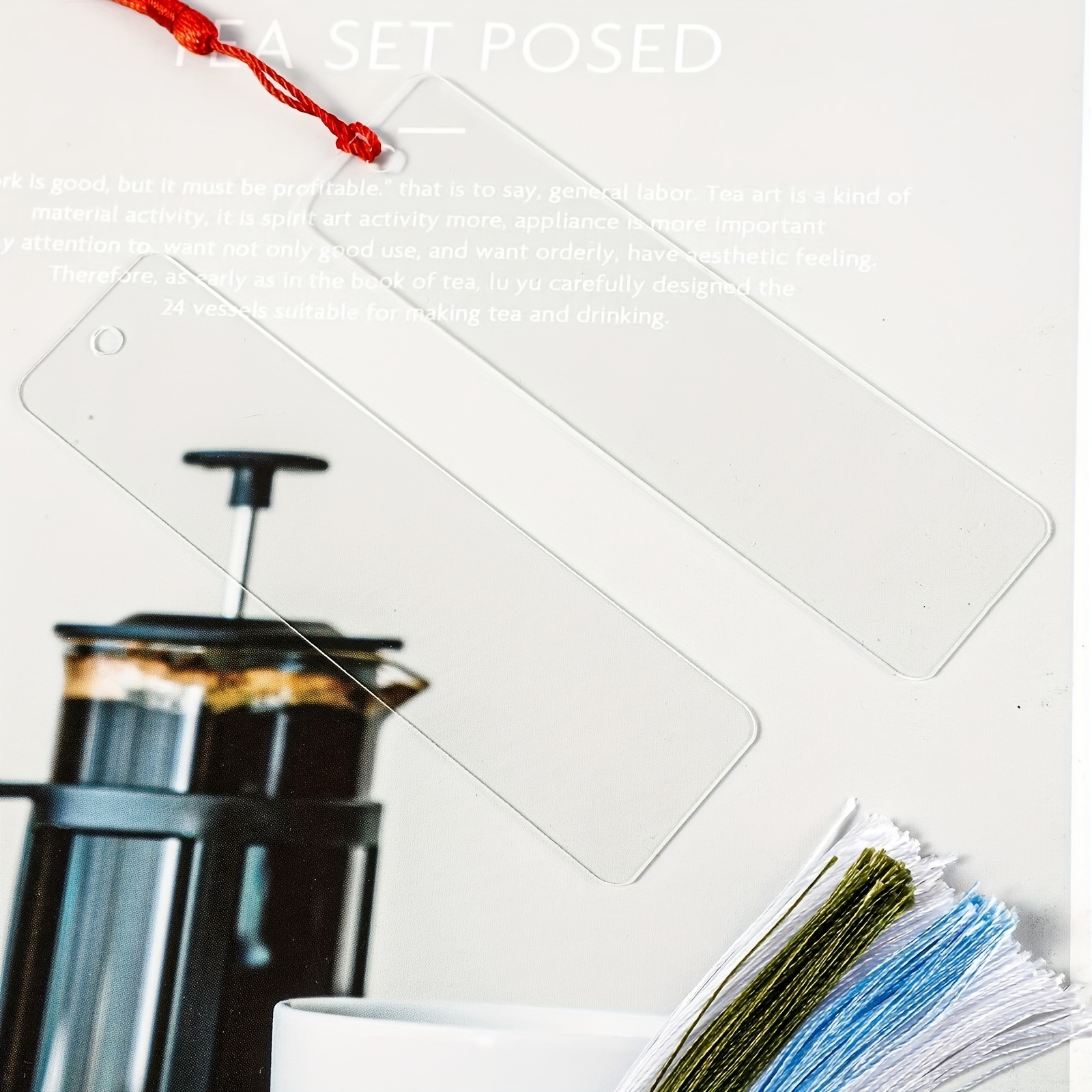 30 Pcs Blank Acrylic Bookmark Clear Bookmarks With Hole DIY Blank