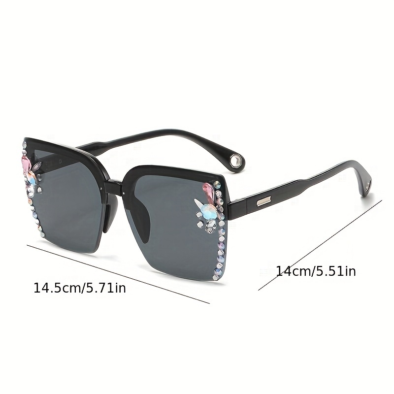 Luxury Rhinestone Square Sunglasses For Women Sparkling Gradient Uv400 Sun  Shades For Party Beach Travel - Temu