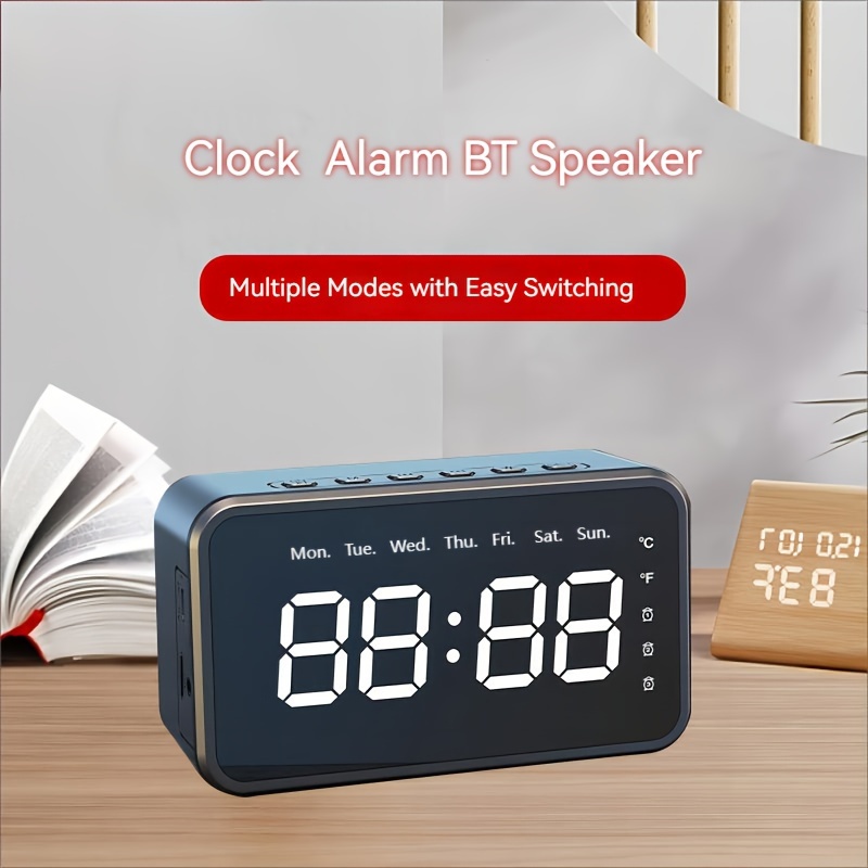 Espejo LED Reloj Despertador Digital Altavoz Altavoz - Temu Mexico