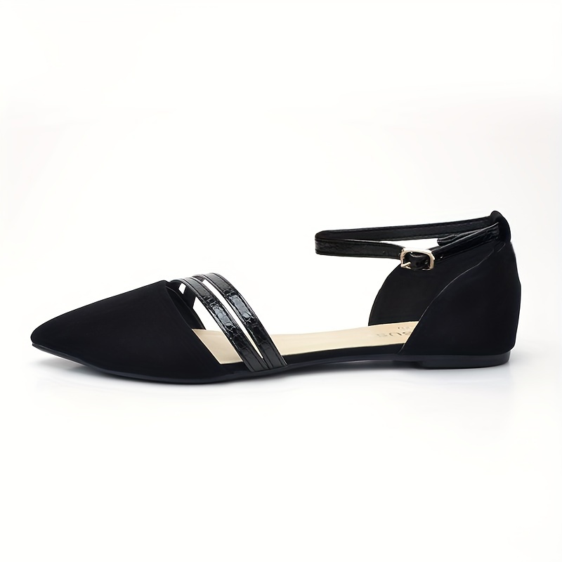Women's Flat Sandals Lightweight Pointed Toe Buckle Strap Shoes