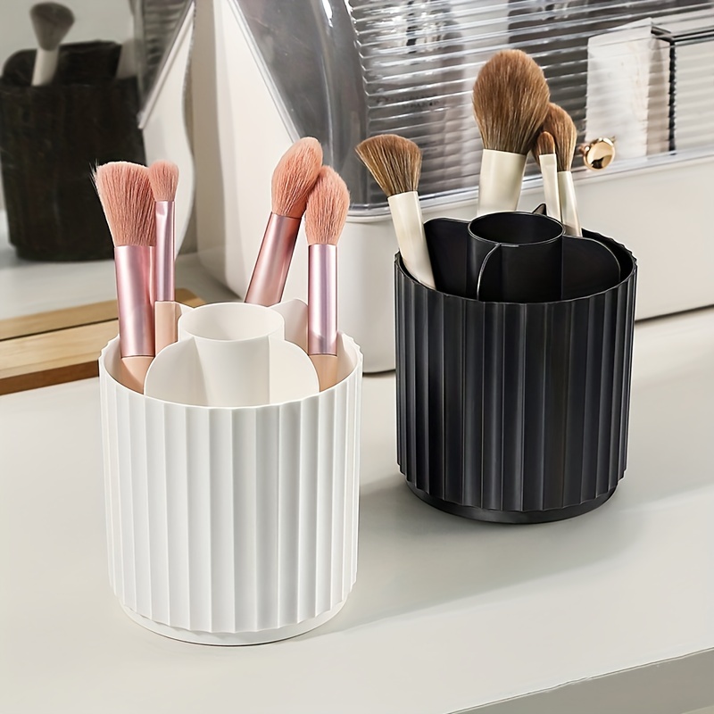 Dustproof 360° Rotating Makeup Organizer With Compartments For Brushes,  Lipsticks, And Skincare Products - Temu Japan