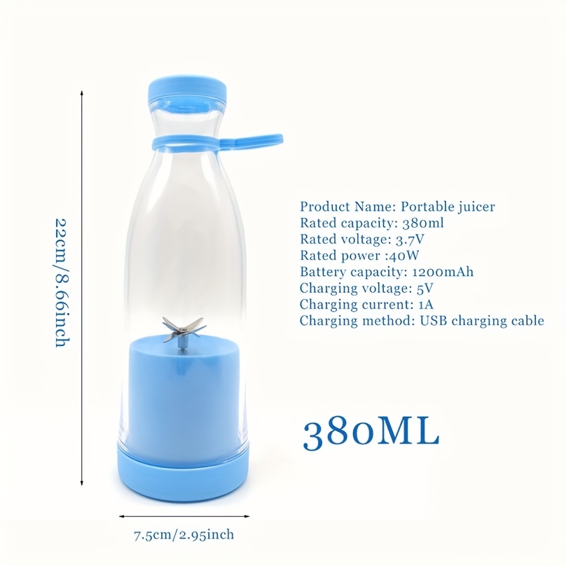 Stainless Steel Electric Mini Portable Juicer Bottle, for Home, Capacity:  380 ML