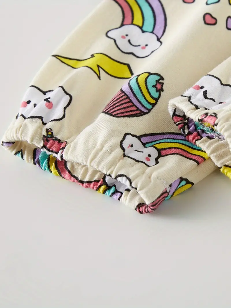 Boys Cotton Pajamas Family Outfit Cute Rainbow Unicorn Print - Temu Canada