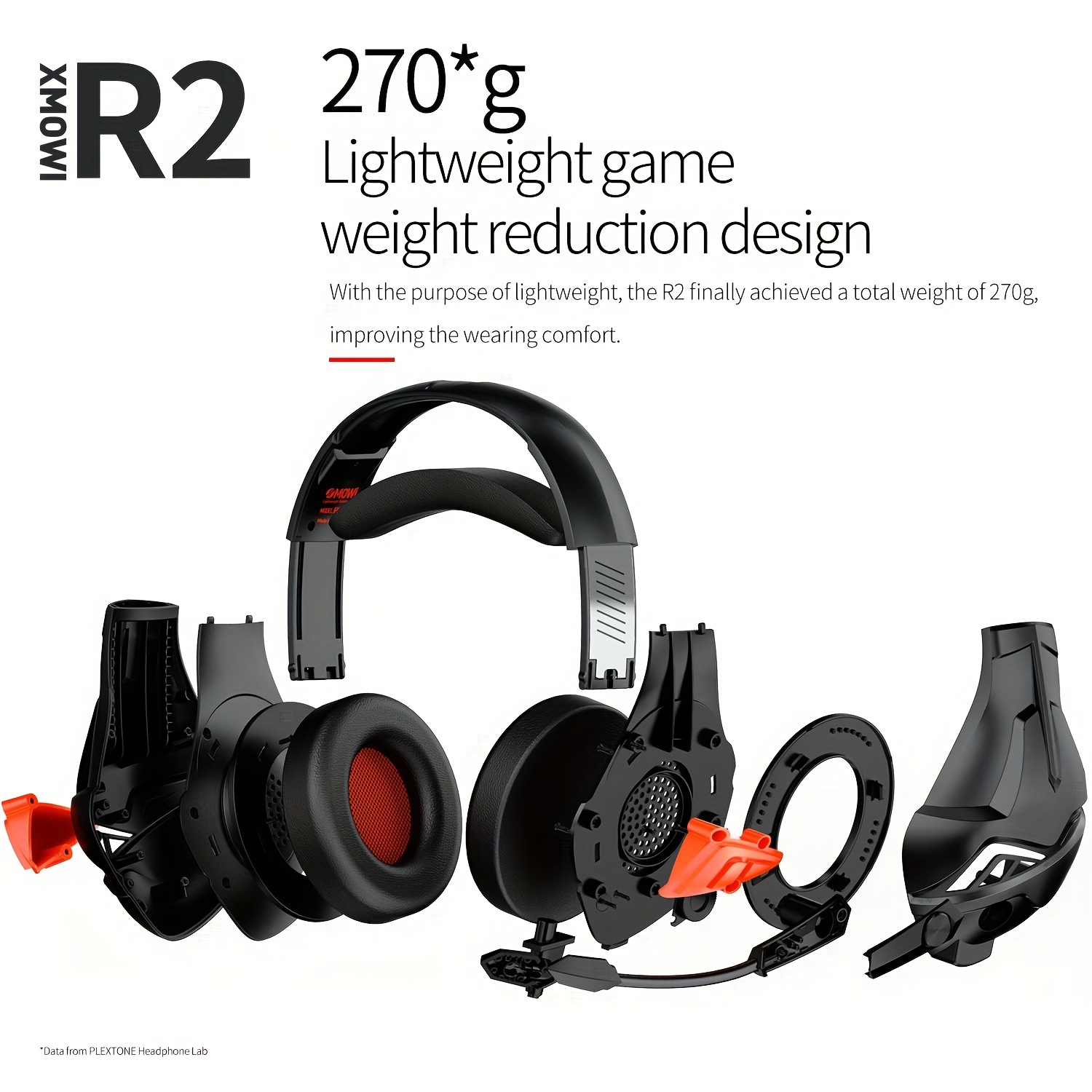 Plextone XMOWi R2 Stereo Gaming Over Ear Headset With Noise Cancelling Mic RGB LED Light Bass Surround