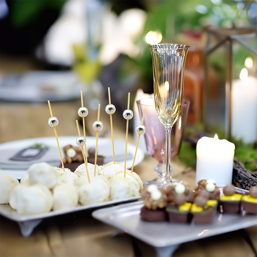 100 Conteggi, Plettri Da Cocktail In Bambù Perlato Stuzzicadenti Fantasia  Lunghi 4,7 Pollici Per Antipasti Bevande Frutta Cibo Per Feste Guarnire  Spiedini - Temu Italy