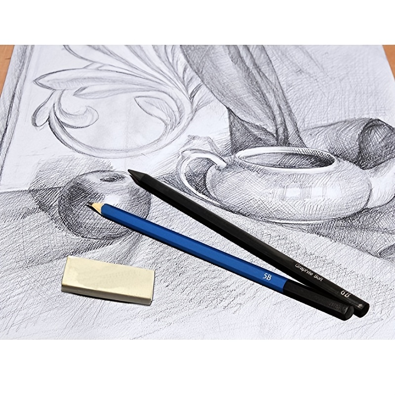 bview arte 71 unids dibujo profesional lápiz carbón borrador grafito dibujo  y lápiz de color conjunto arte