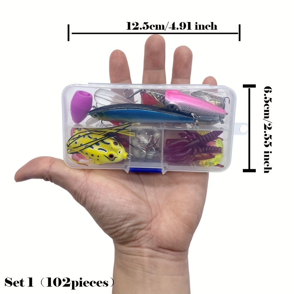 281PCS Fishing Lure Tackle Box Fishing Lures Kit, Spoon Lures, Soft Plastic  Worms, Frog Lures, Bait Tackle Kit for Bass, Trout, Salmon for Freshwater