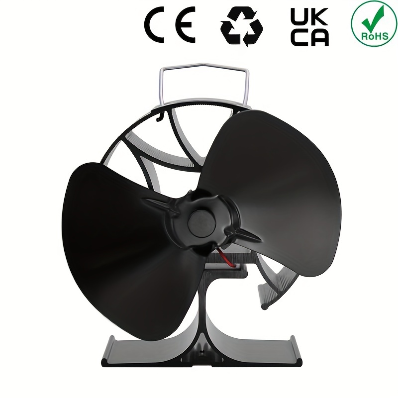Ventilatore per stufa, ventilatore per stufa a 6 pale con termometro,  ventilatore per stufa a legna, ventilatore a energia termica