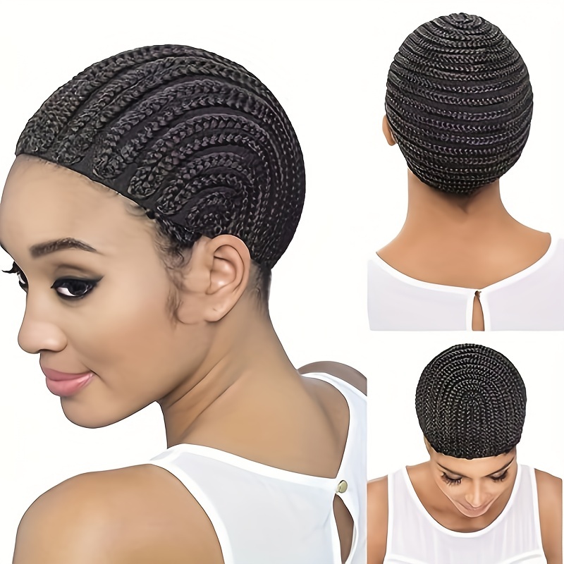 

1pc Crochet Wig Cap In Cornrow Sew Hair For Making Synthetic Wig Or Weave Easier Sew In Crochet Braided Wig Caps Medium Size Black Crochet Cornrow Cap For Crochet Braids