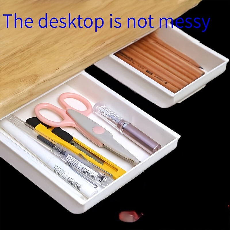 Under Desk Drawer, Hidden Self-Adhesive Storage Box Organizer