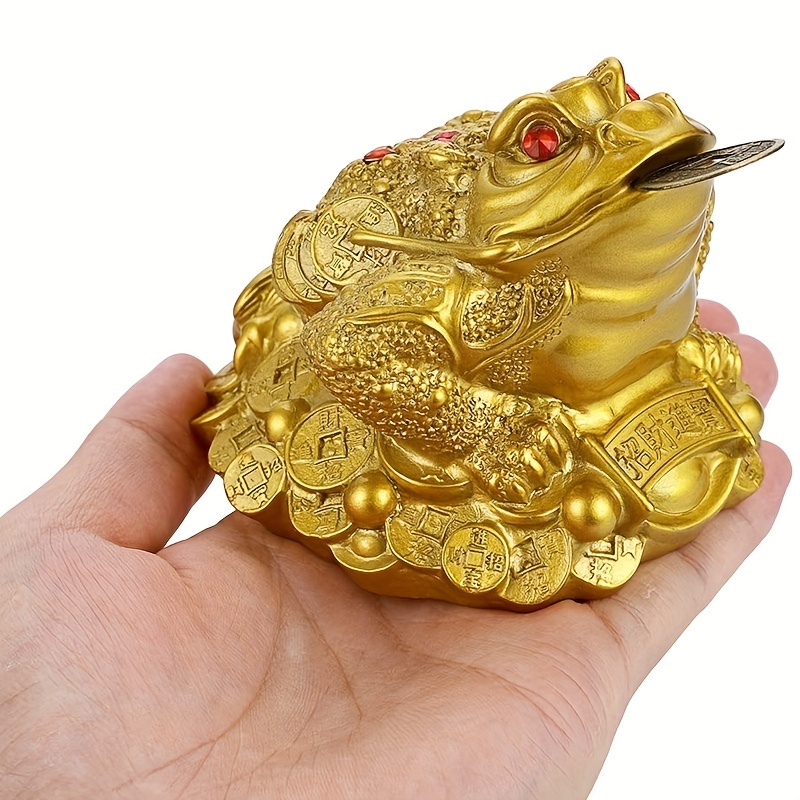 

Money Toad Statue, Feng Shui 3 Legged Toad With Coin, Lucky Charm Wealth Frog For Cash Register, Office Desk, House Warming, Store Opening Gift