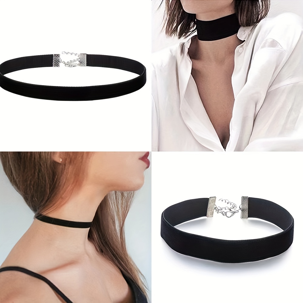 Stylish Black Choker Necklace Elastic Neck Strap For Women's - Temu Germany