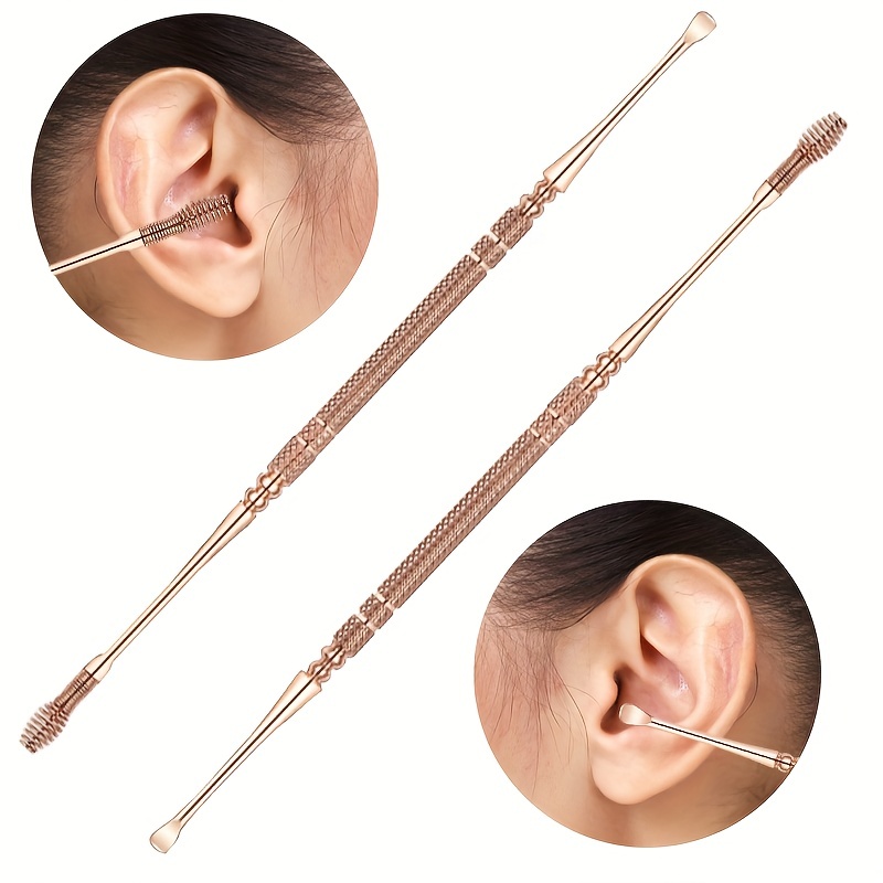 1PC Double-ended Stainless Steel Spiral Ear Pick Spoon Ear Wax