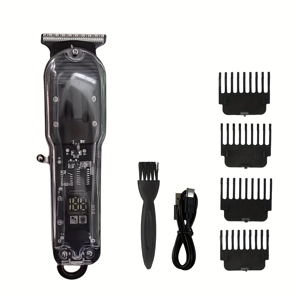 Professional Hair Clipper Men Transparent Body Usb - Temu