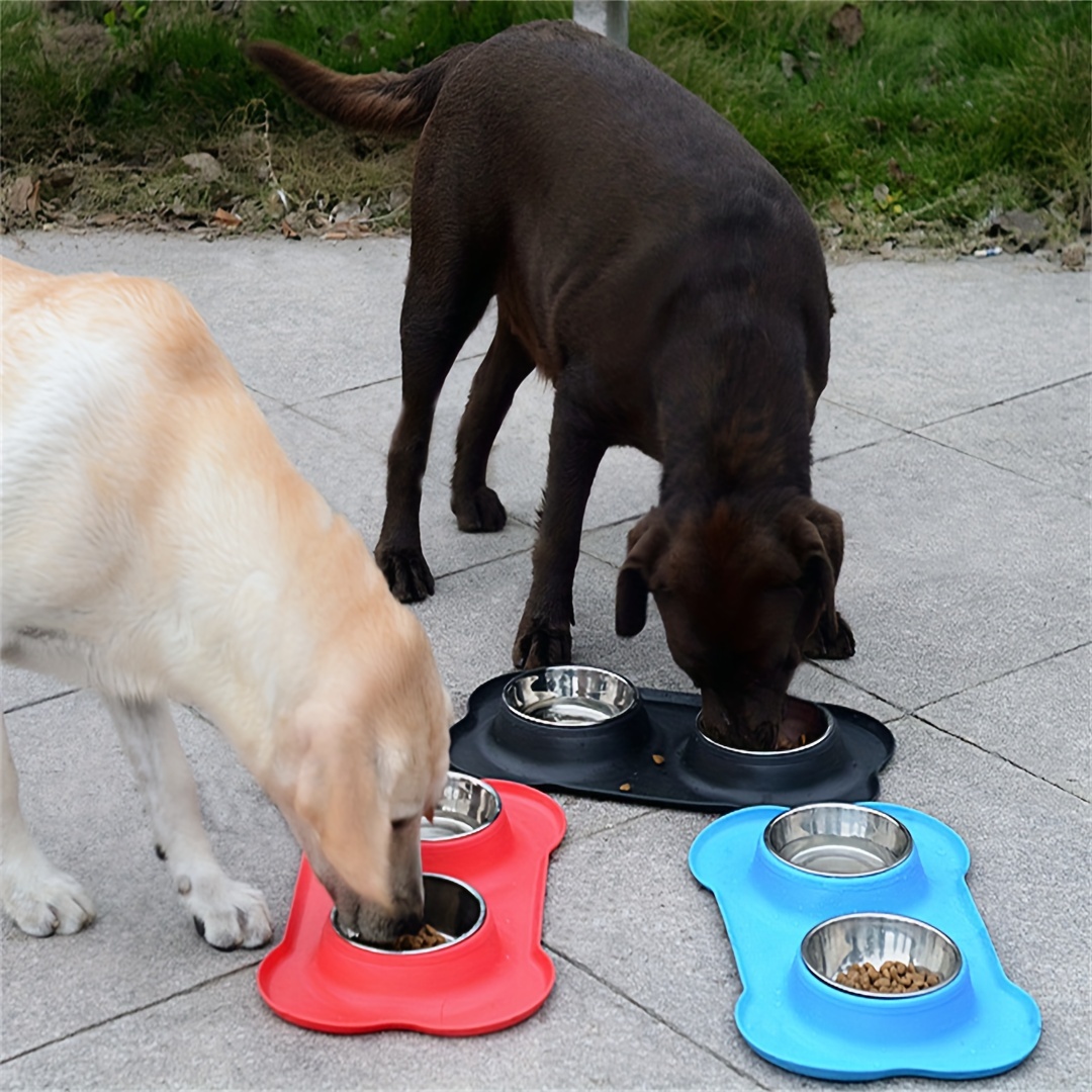 Ciotole Doppie Animali Domestici Ciotola Cibo E Acqua Cani - Temu