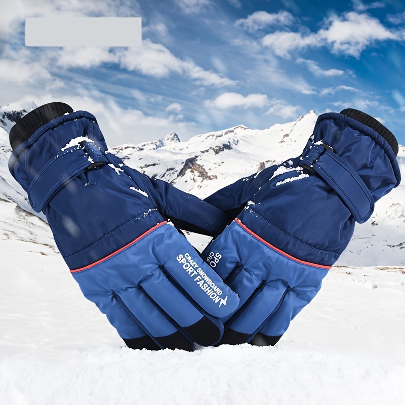 Men's Warm Waterproof Fleece Gloves for Outdoor Activities
