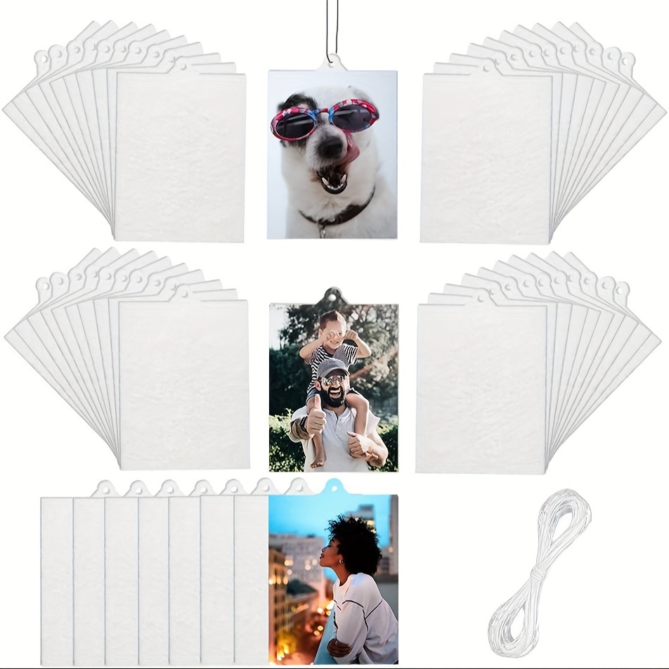 30 Pcs Sublimation Blank Air Freshener Sheets with Elastic Cord