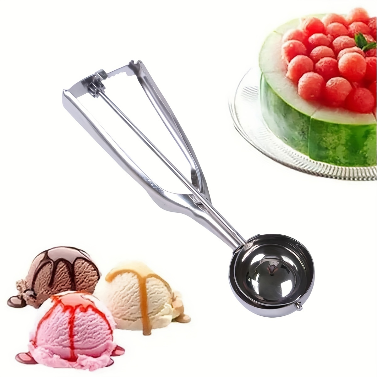 Stainless Steel Ice Cream Scoop With Non stick Surface - Temu