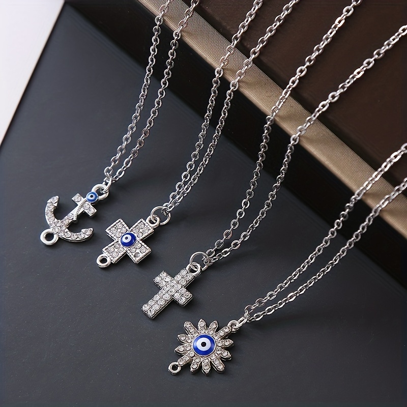 Blue Sky and White Clouds Stainless Steel Cuban Necklace Gothic Hip-hop  Titanium Steel Men's and Women's Necklace Choker Jewelry - AliExpress