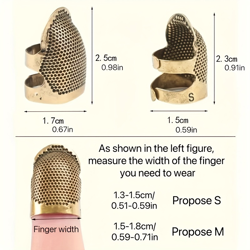 Protector de Dedo de Estilo Antiguo para Costura, Dedal Manual Retro, Agujas