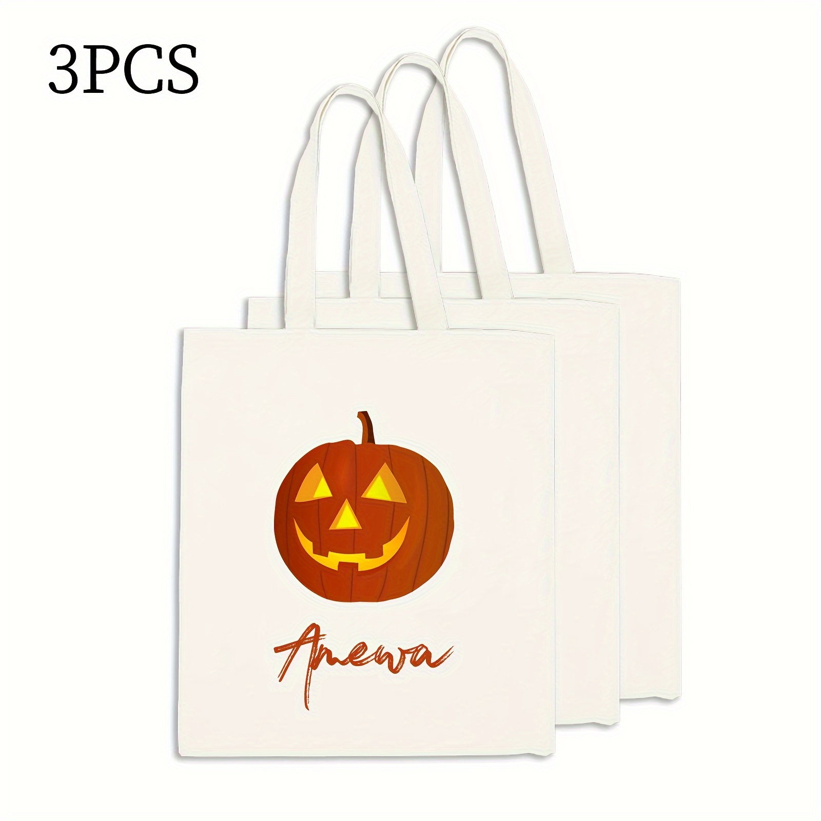 Jack-O-Lantern Personalized Canvas Tote