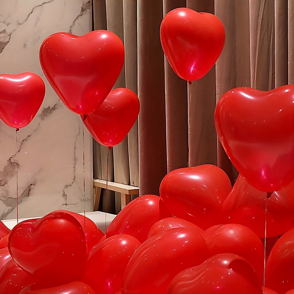 50 Pezzi Palloncini Cuore Rosso e Bianco, 12 Pollici Cuore Lattice  Palloncino, Palloncini per Valentines Day, per Festa di Compleanno Party