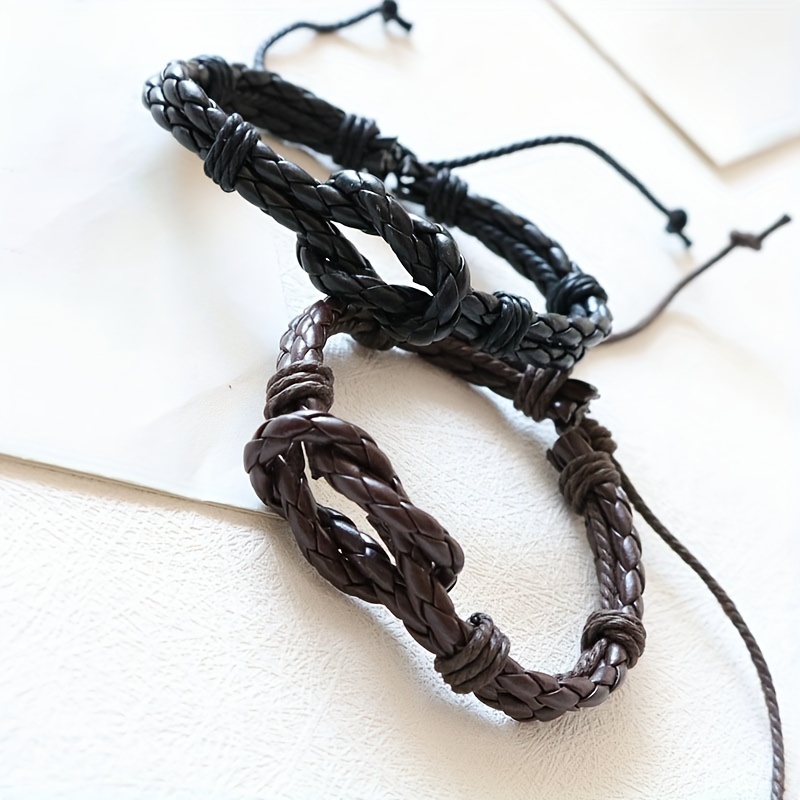 Adjustable PU Leather Bracelet Student Hand Rope