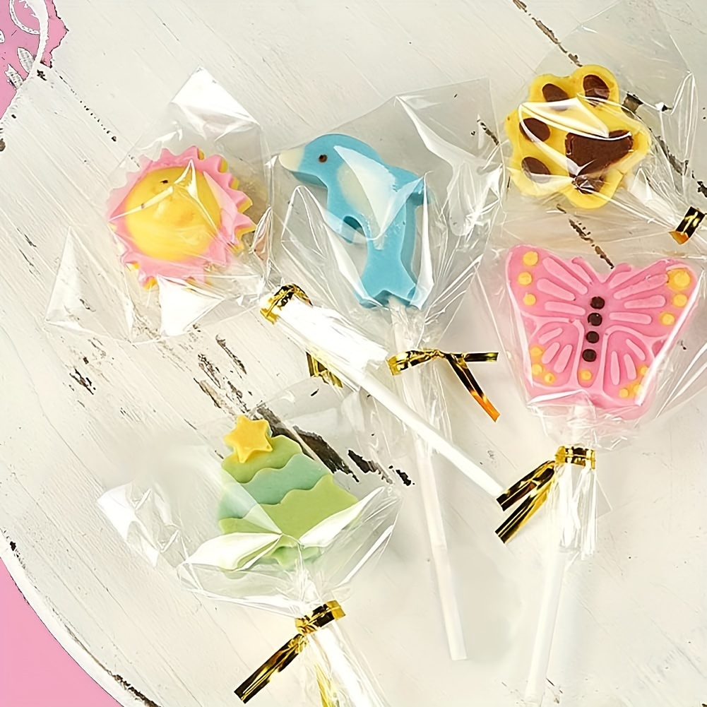 Lollipop Wrapping Set Cake Pop Sticks Clear Treat Bags - Temu